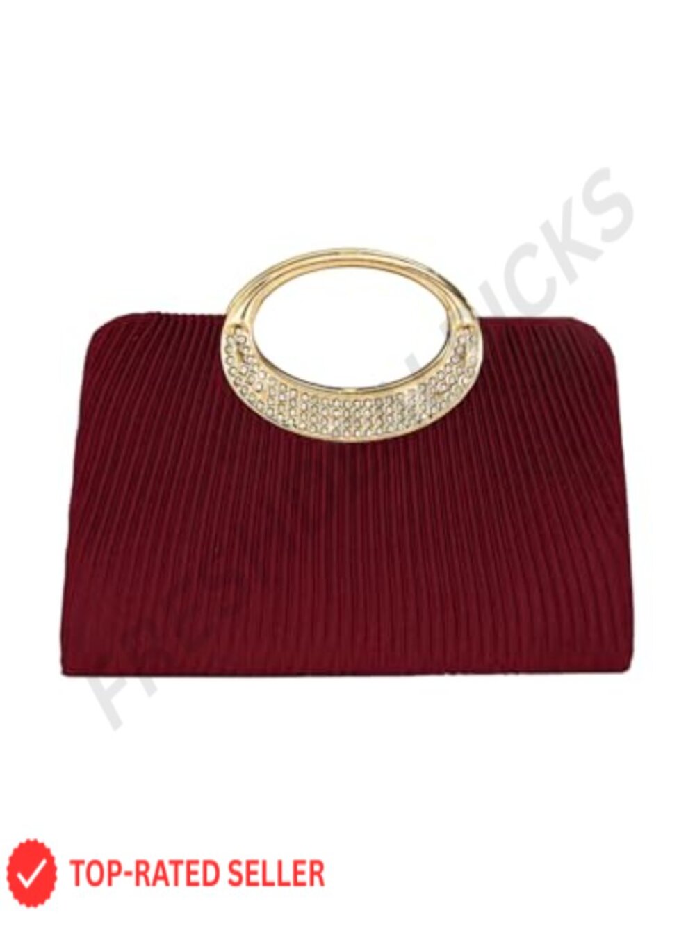 Rhinestone Ribbed Knit Evening Clutch Bag with Top Handle and Chain